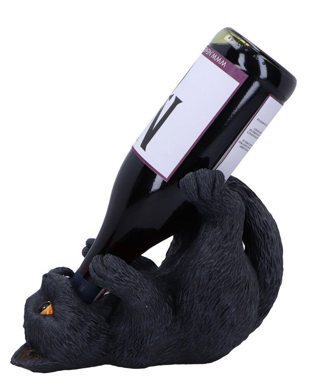 Schwarze Katze Weinflaschenhalter 24cm