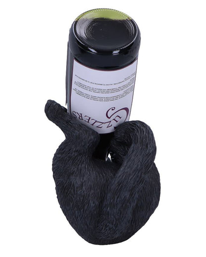Schwarze Katze Weinflaschenhalter 24cm