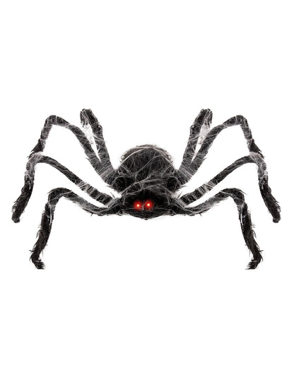 Schwarze Krabbelnde Spinne mit Licht & Ton 99cm Ø