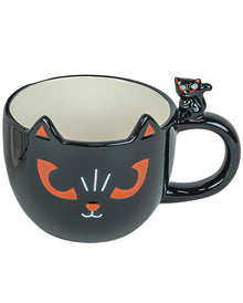 Lieblingstasse mit Gruselkatze schwarz