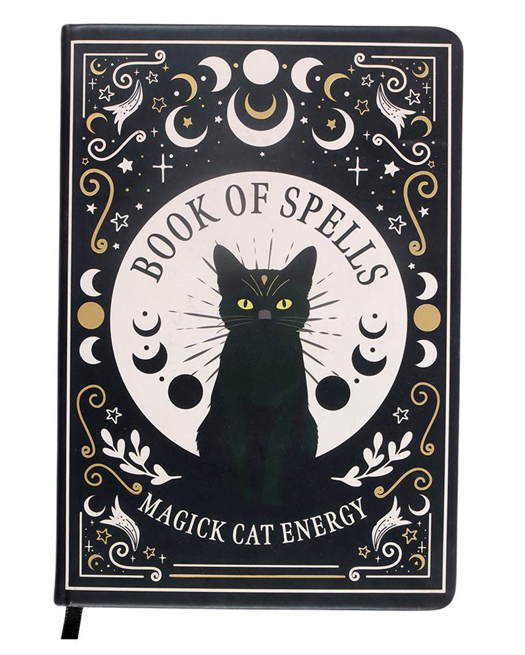 Schwarze Mystic Katze A5 Notiz & Tagebuch mit Stift