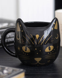 Schwarze Mystic Katzen Tasse 10cm