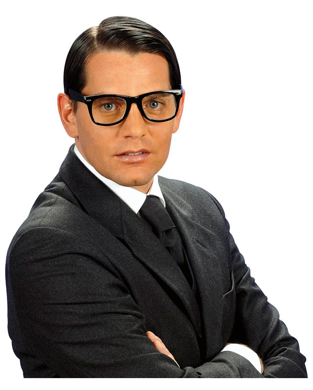 Schwarze Nerd Brille mit Gläsern