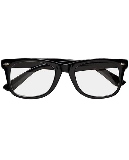 Schwarze Nerd Brille mit Gläsern
