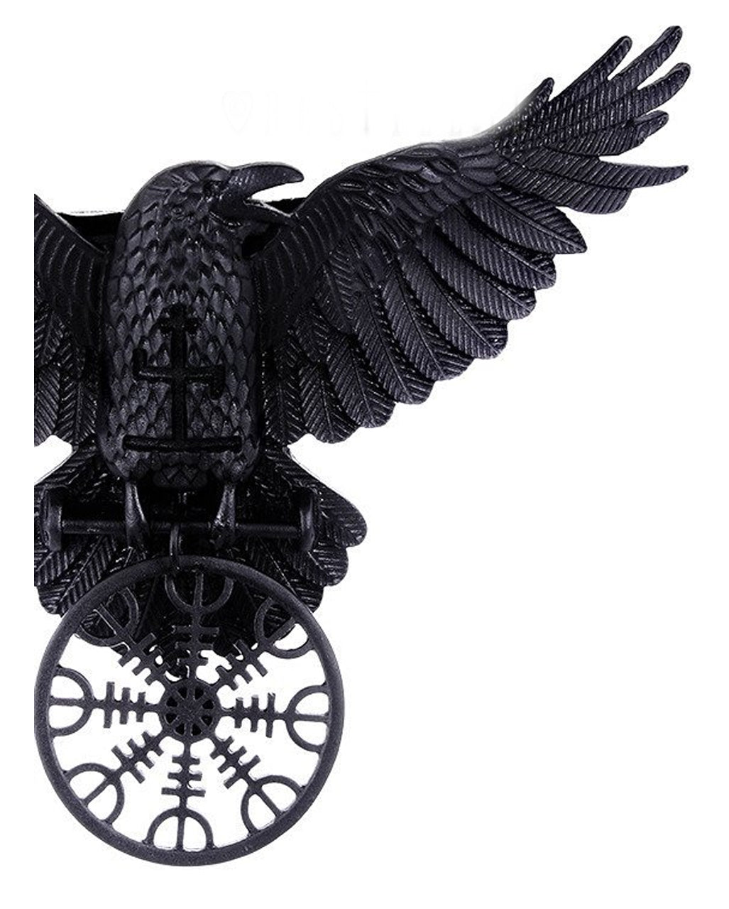 Schwarze Krähen Halskette mit Rune