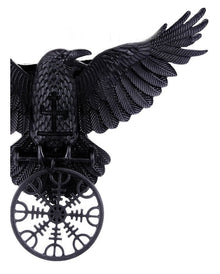 Schwarze Krähen Halskette mit Rune