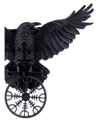Schwarze Krähen Halskette mit Rune