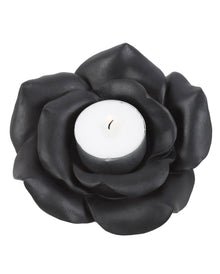 Schwarze Rose Teelichthalter 11cm