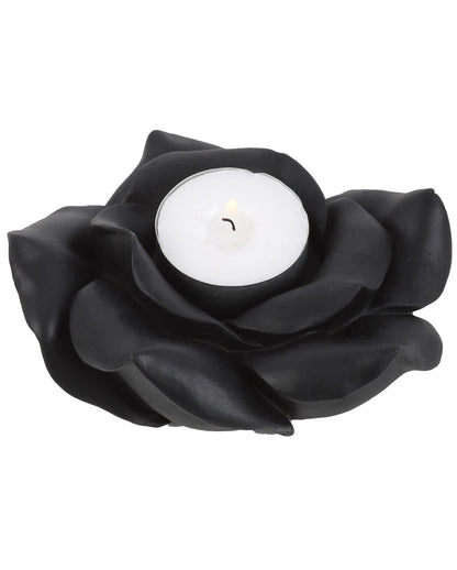 Schwarze Rose Teelichthalter 11cm