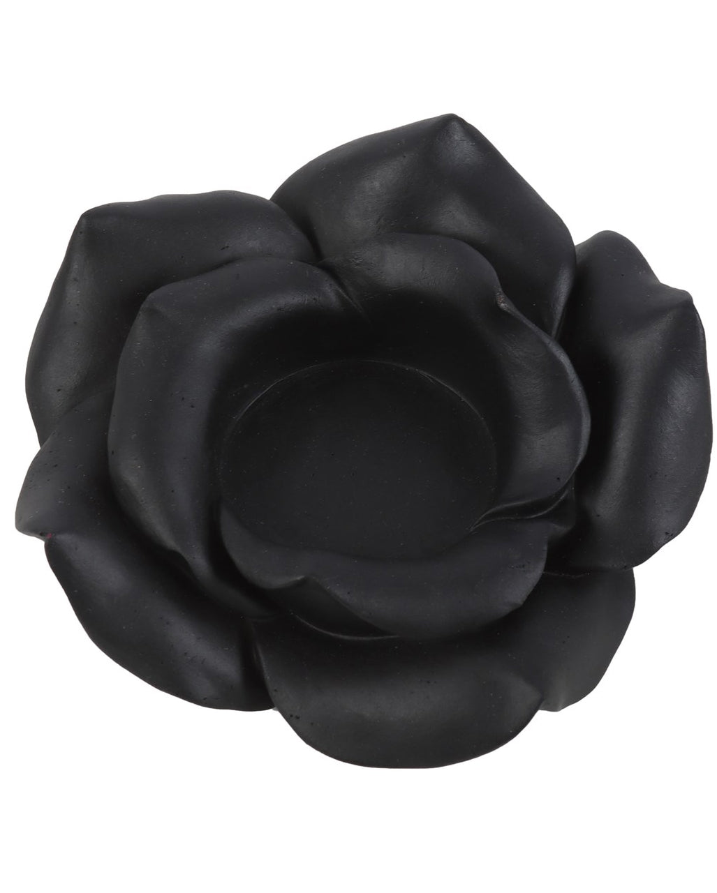 Schwarze Rose Teelichthalter 11cm