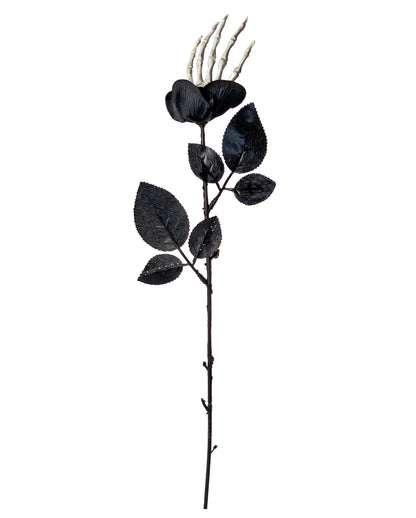 Black Rose With Skeleton Hand