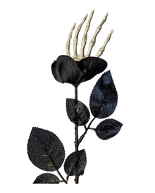 Schwarze Rose mit Knochenhand
