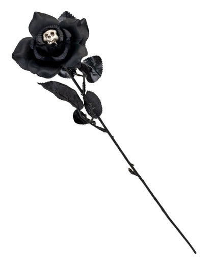 Black Rose With Skull In The Blossom 42cm