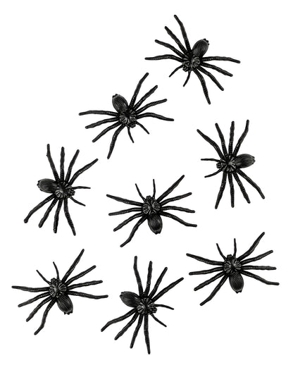 8 schwarze Spinnen