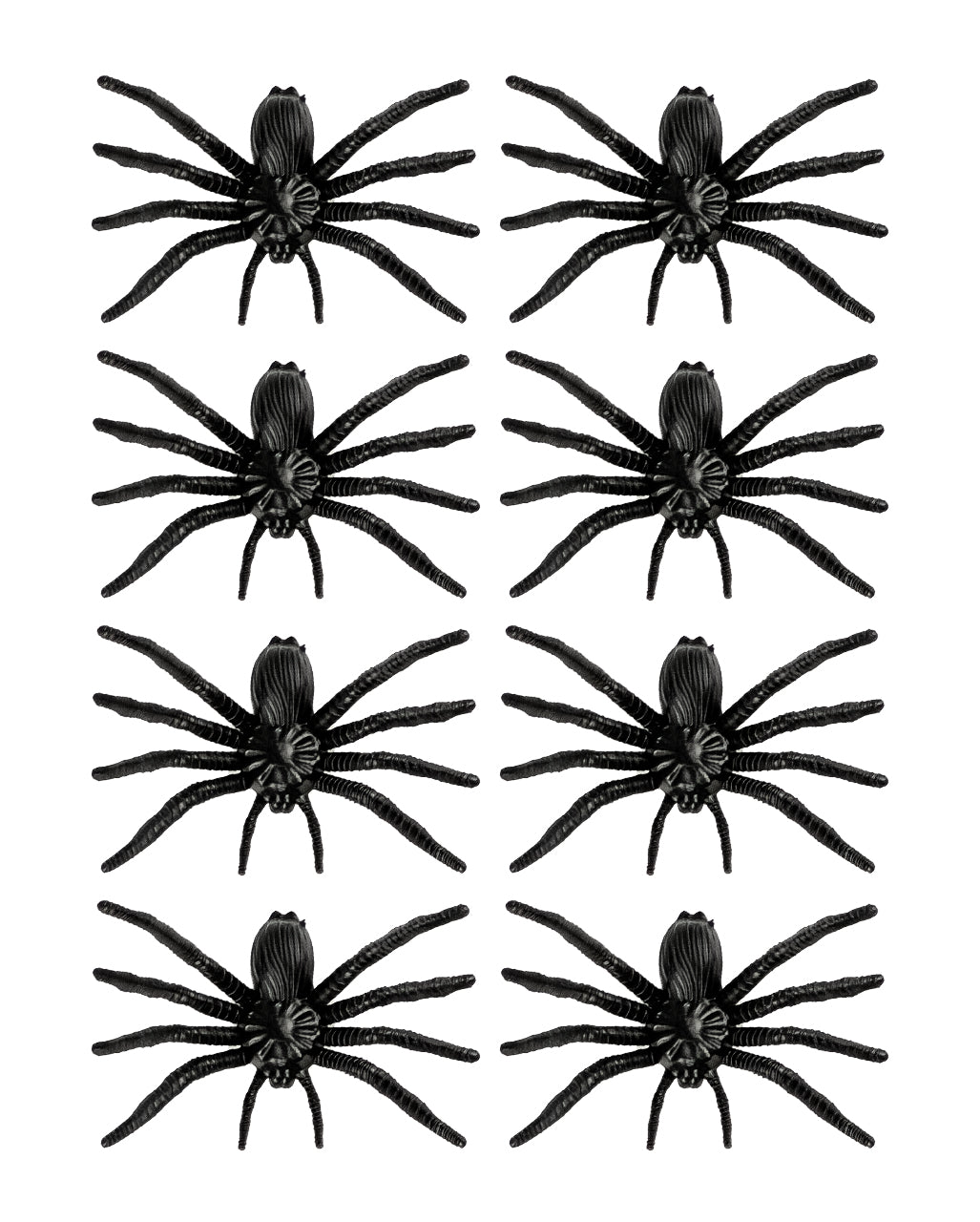 8 schwarze Spinnen