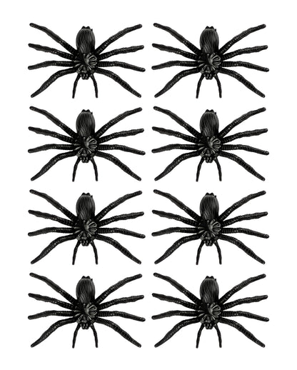 8 schwarze Spinnen