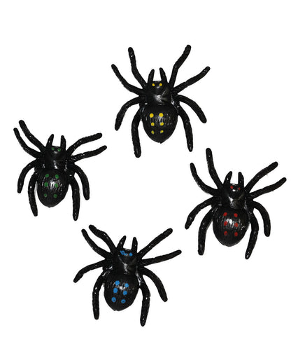 Schwarze Spinnen mit Saugnapf 4 Stück