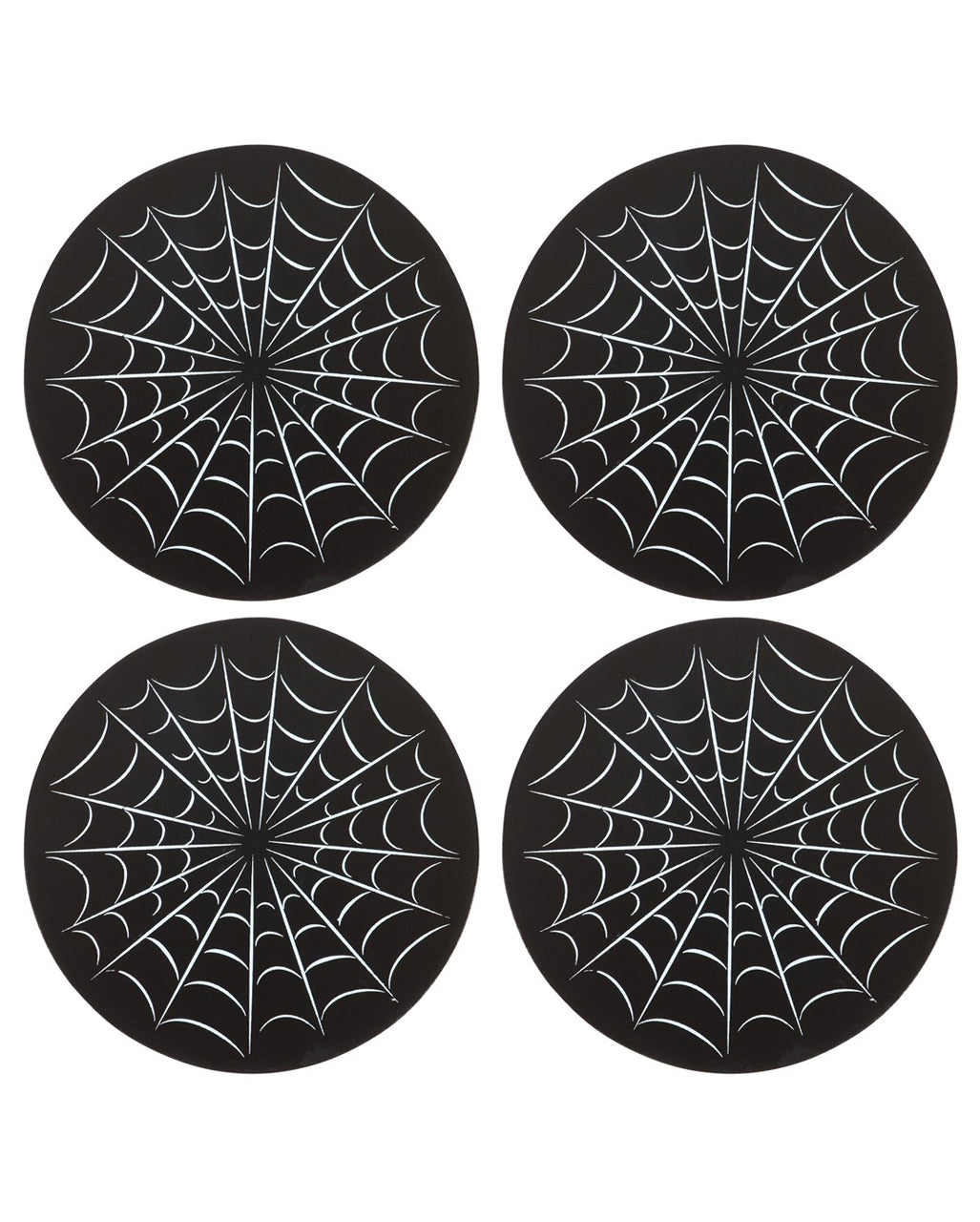 Schwarze Spinnennetz Untersetzer 4 St.