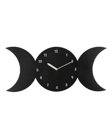Schwarze Dreifach Mond Wanduhr