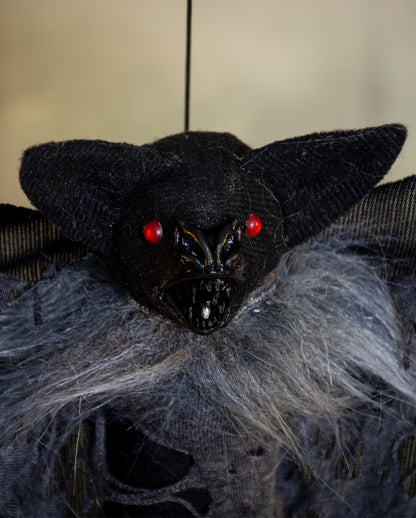Schwarze Vampir Fledermaus mit Fetzenflügel 60cm