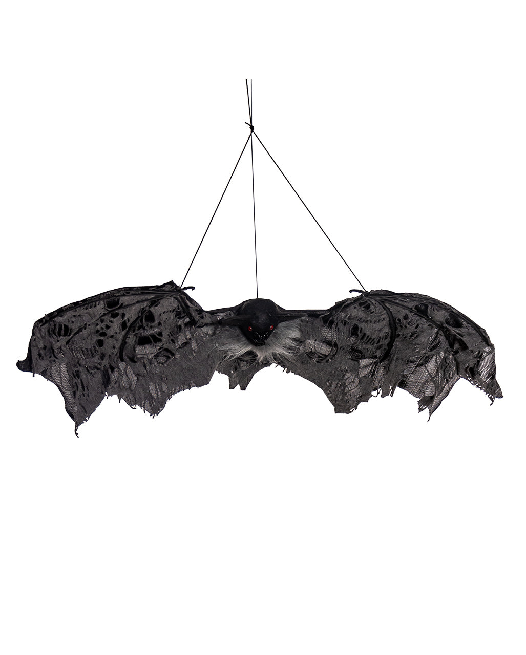 Schwarze Vampir Fledermaus mit Fetzenflügel 60cm