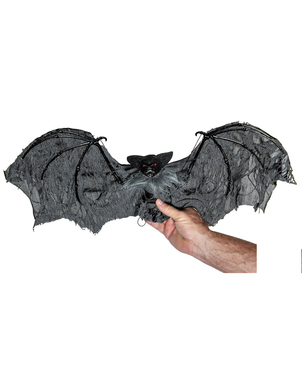 Schwarze Vampir Fledermaus mit Fetzenflügel 60cm