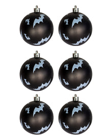 Schwarze Christbaumkugeln mit Fledermäusen Ø 6cm