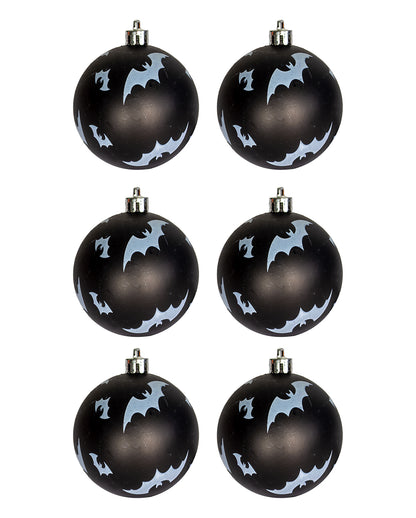 Black Christmas Baubles With Bats Ø 6cm