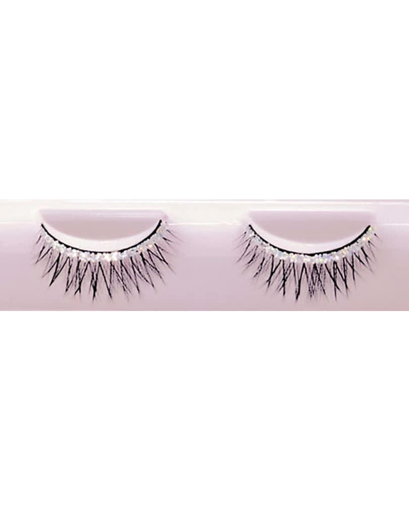 Schwarze Wimpern mit Diamantglitzer