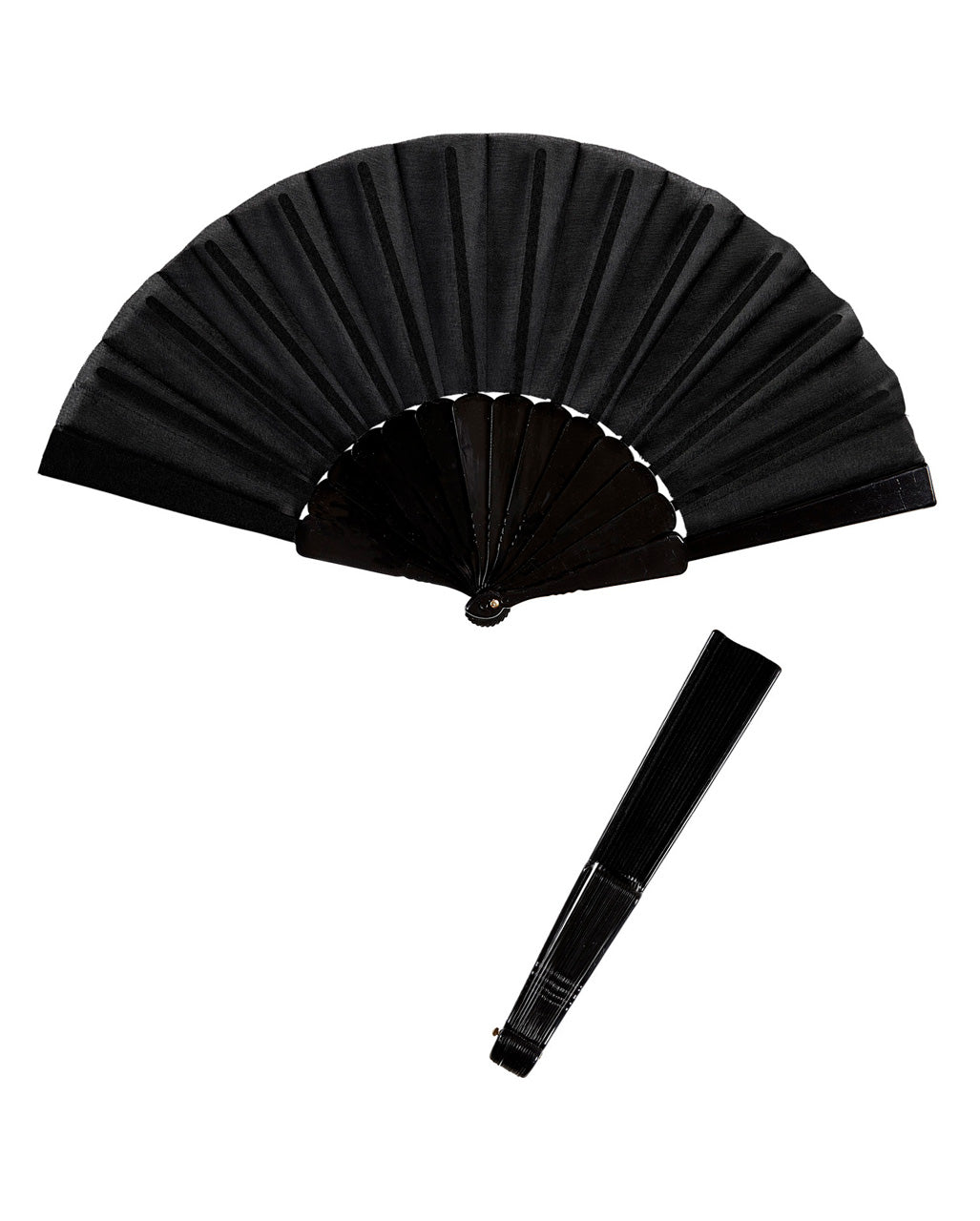 Schwarzer Burlesque Fächer aus Stoff