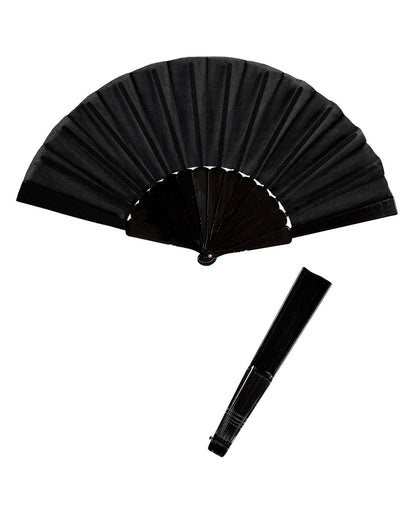 Schwarzer Burlesque Fächer aus Stoff