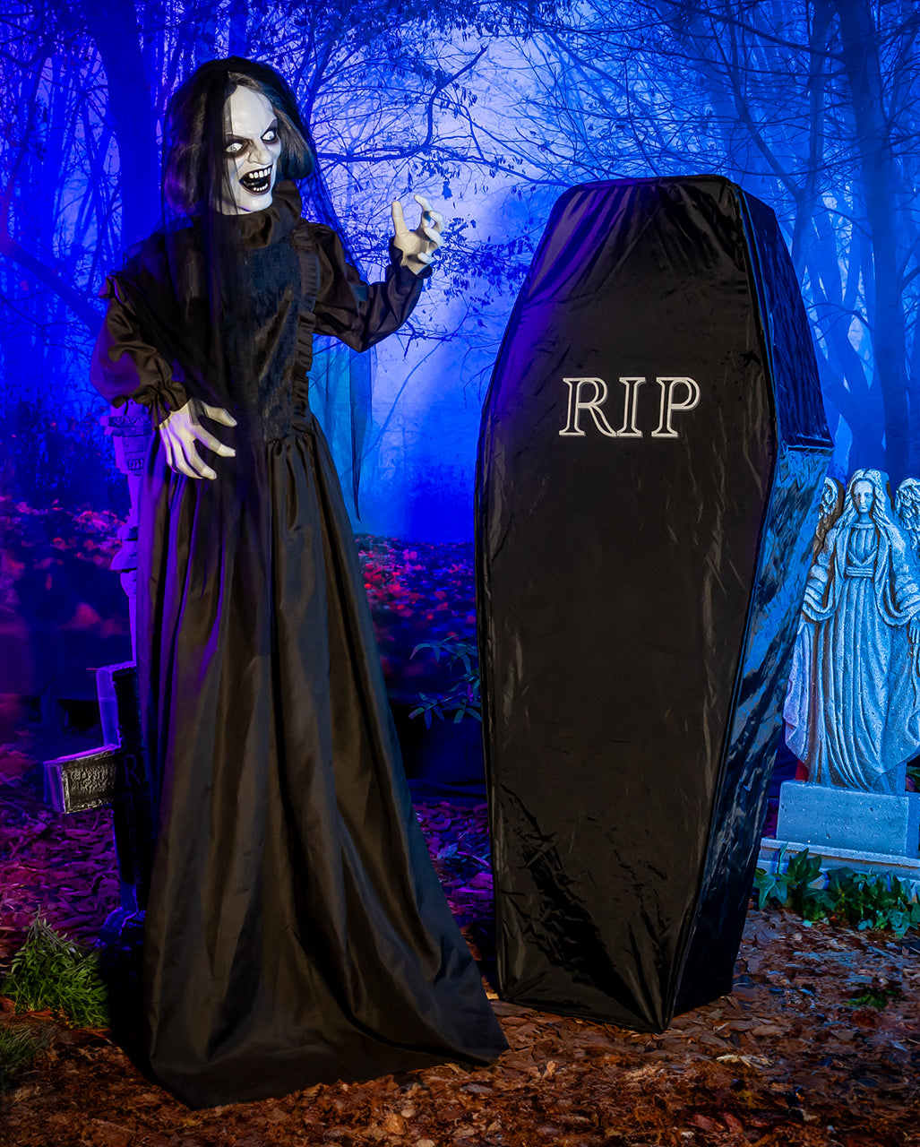 Black Foldable Halloween Coffin 150 Cm