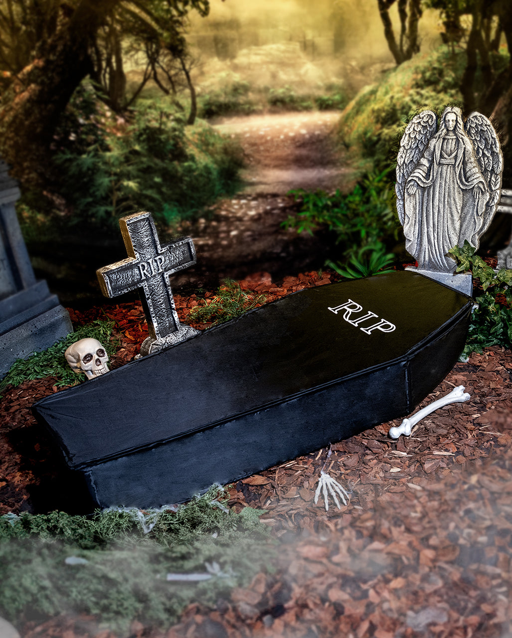 Black Foldable Halloween Coffin 150 Cm