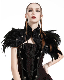 Gothic Bolero mit schwarzen Federn