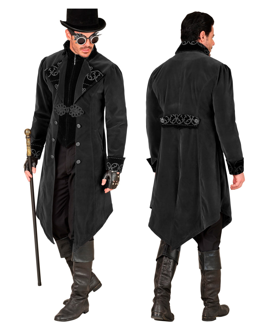 Schwarzer Gothic Mantel als Kostüm
