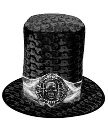 Schwarzer Gothic Samt Zylinder mit Totenschädel