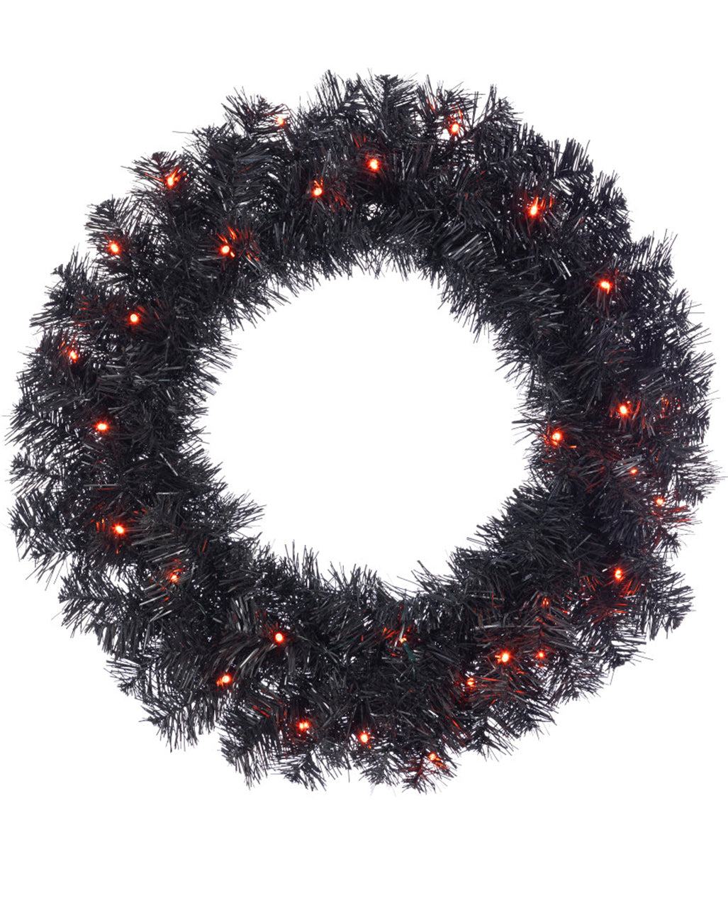 Halloween Kranz mit LED schwarz-orange 60cm