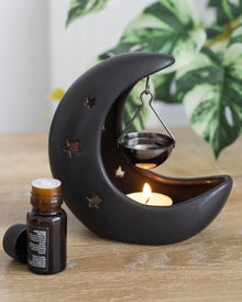 Black Mystic Half-Moon Aroma Lamp
