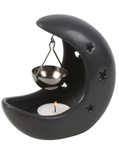 Black Mystic Half-Moon Aroma Lamp