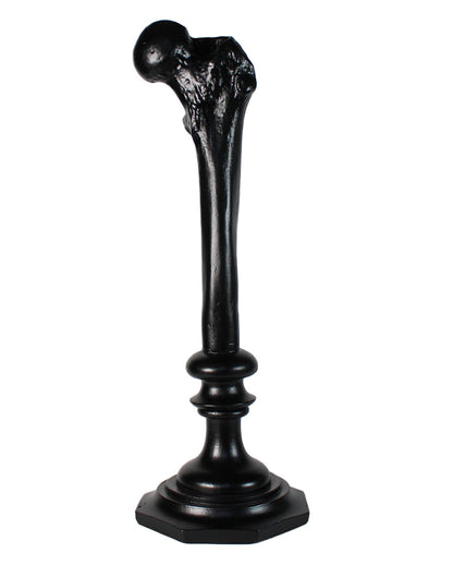 Schwarzer Oberschenkelknochen Kerzenleuchter 34cm