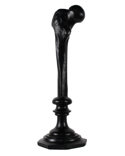 Schwarzer Oberschenkelknochen Kerzenleuchter 34cm