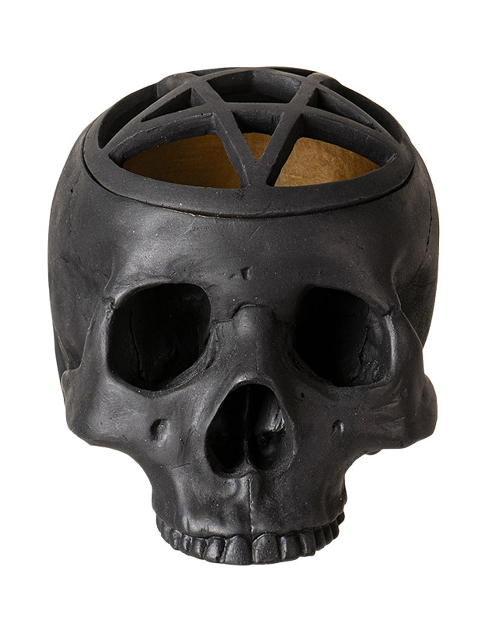 Schwarzer Pentagramm Totenkopf 17cm