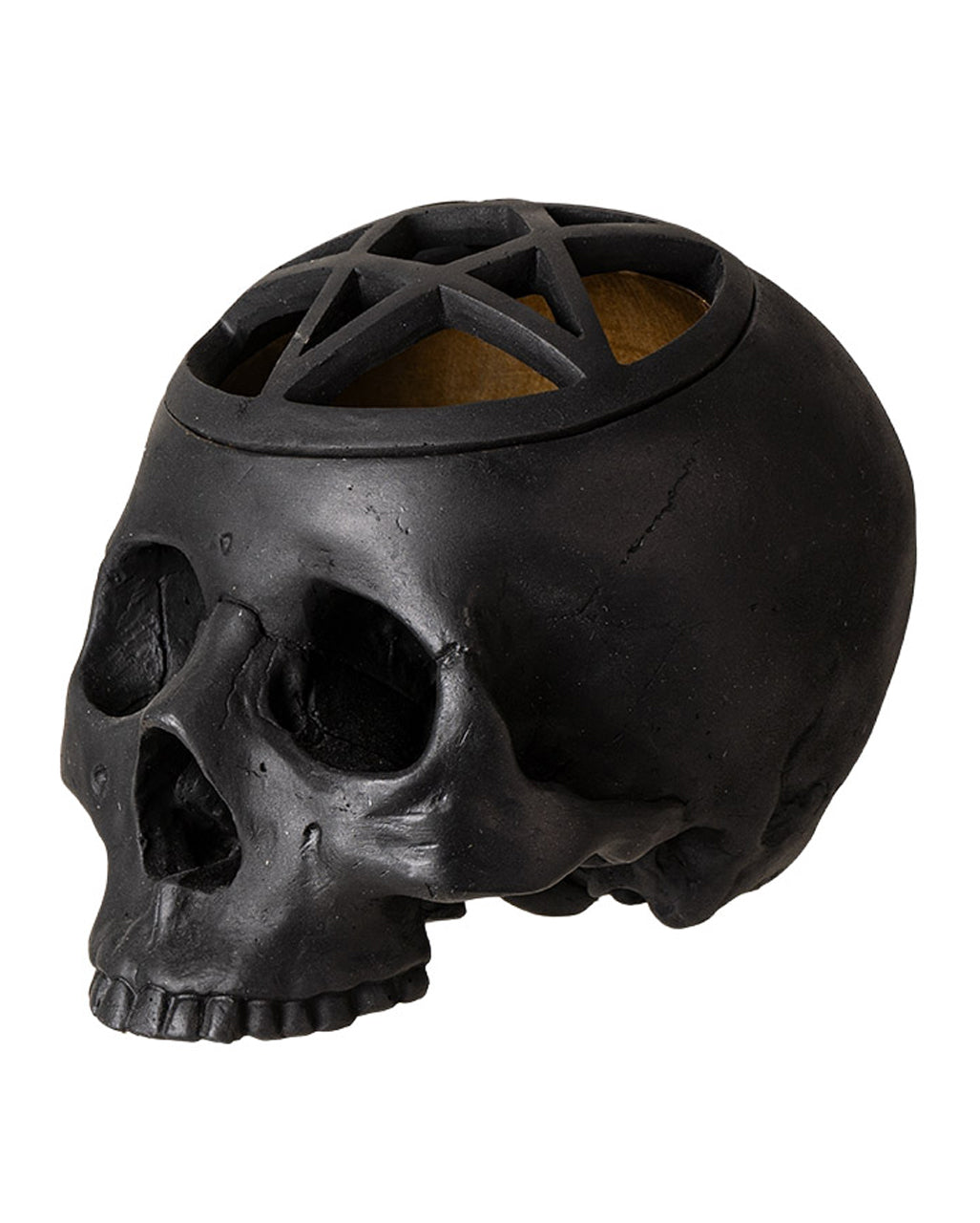 Schwarzer Pentagramm Totenkopf 17cm