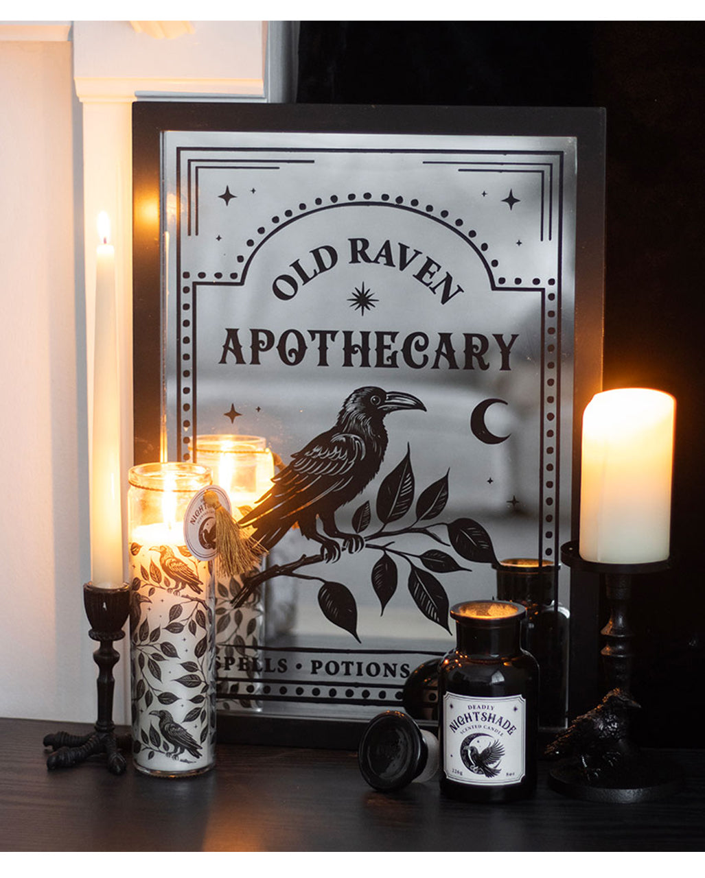 Black Raven Claw Candlestick 12.5cm
