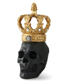 Schwarzer Totenkopf mit Königskrone 30cm