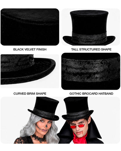 Black Velvet Top Hat