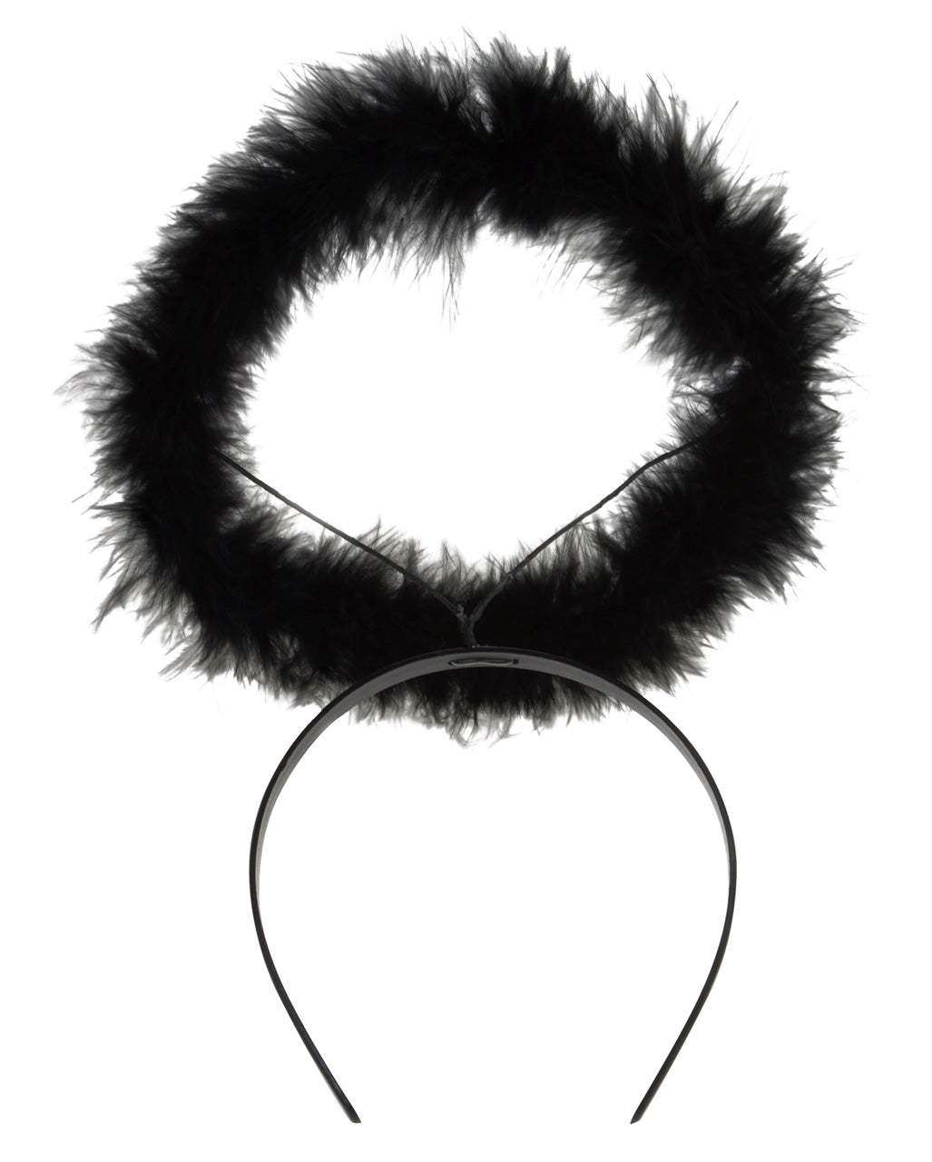 Schwarzer Heiligenschein mit Marabou Federn
