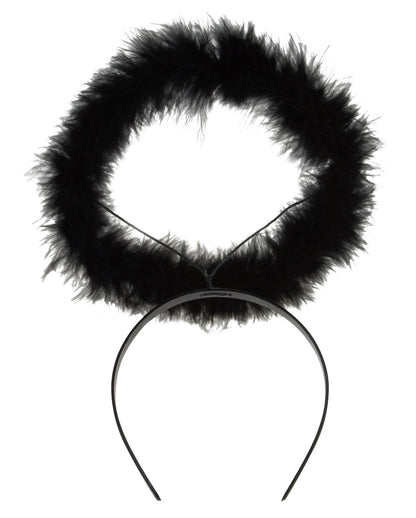 Schwarzer Heiligenschein mit Marabou Federn