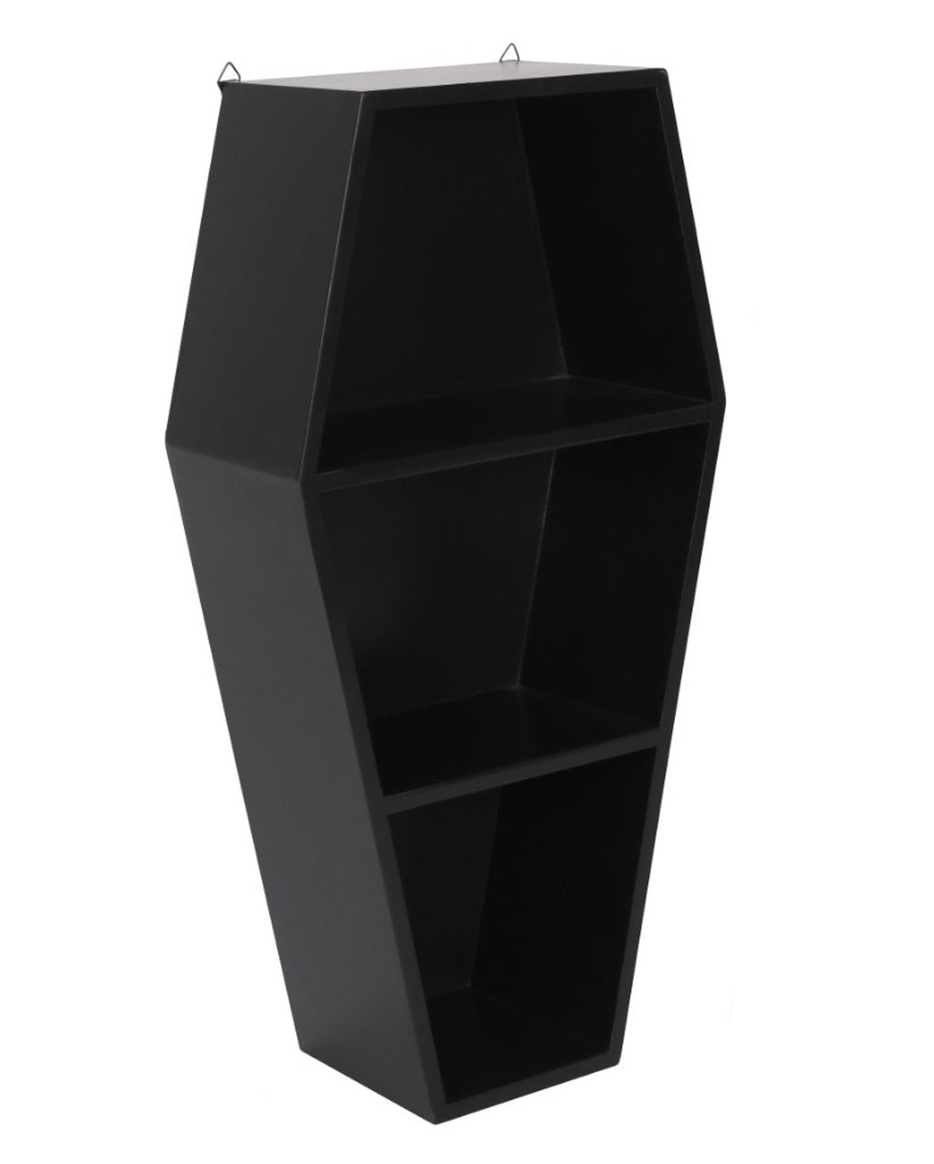 Schwarzes Sarg Regal mit 2 Böden 50cm