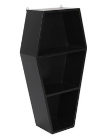 Schwarzes Sarg Regal mit 2 Böden 50cm